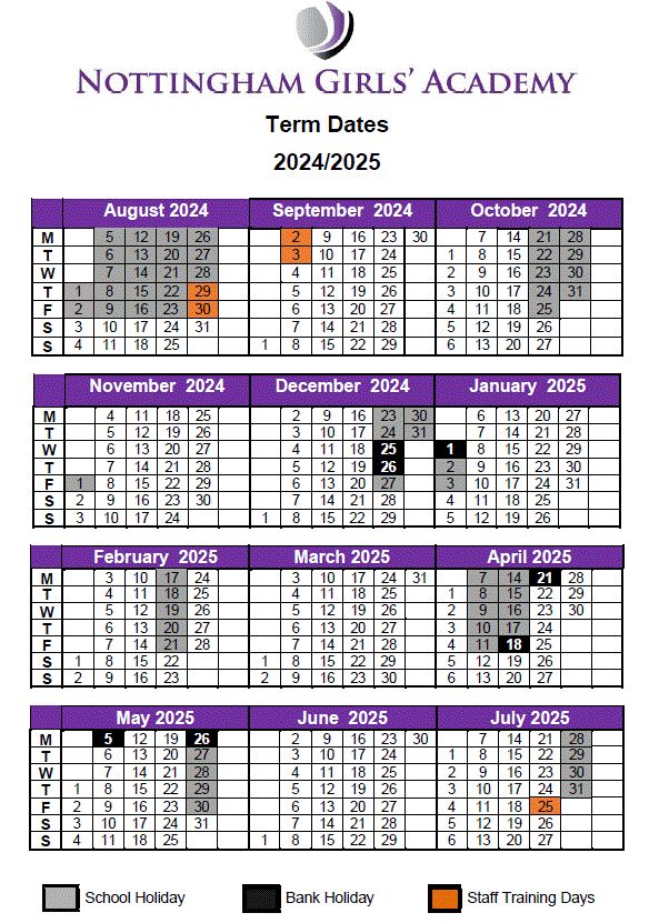 Nottingham Girls' Academy Term Dates